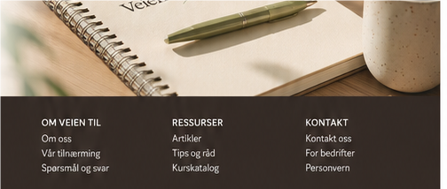 Notatbok med Veien til-profil